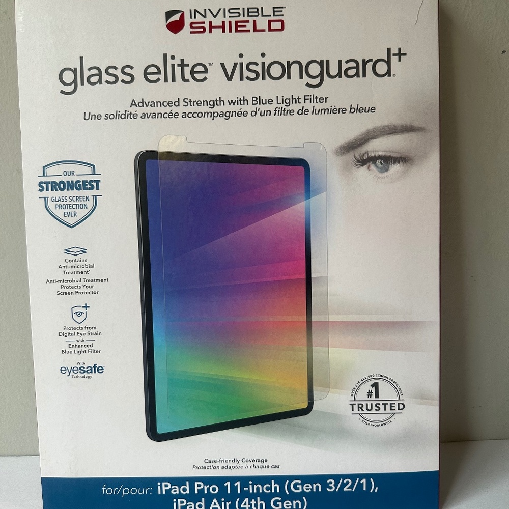 ZAGG (Glass Elite VisionGuard+) for Apple iPad Pro 11-inch (Gen 3/2/1) & Air 4th